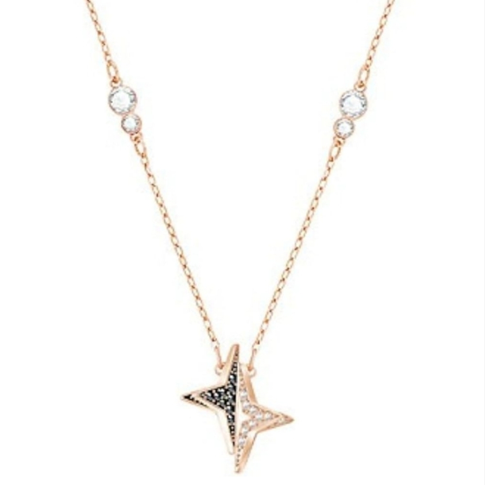 Swarovski Halve Pendant, Black, Rose Gold Plating 5347218